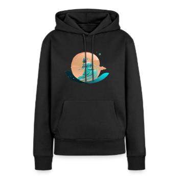 deesse venus - Sweat à capuche Premium bio Femme - noir - Devant - Julia (174cm)