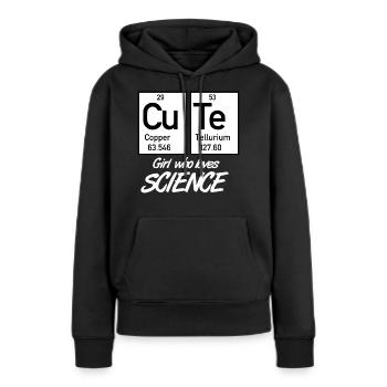 Cute Girl Science - Women’s Premium Organic Hoodie - black - Front - Julia (174cm)