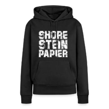 Papier de rive - Sweat à capuche Premium bio Femme - noir - Devant - Julia (174cm)