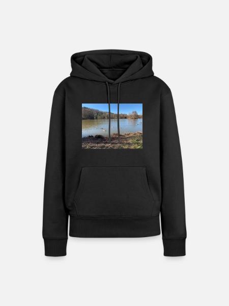 nature - Frauen Premium Bio Hoodie - Schwarz