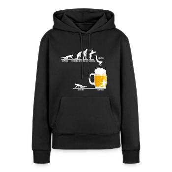 Bier Evolution Woche - Frauen Premium Bio Hoodie - Schwarz - Vorne - Julia (174cm)