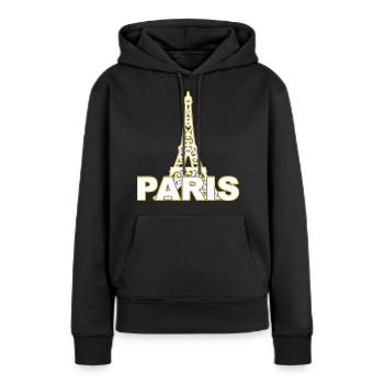 Pariser Eiffelturm - Frauen Premium Bio Hoodie - Schwarz - Vorne - Julia (174cm)