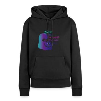 Lächle, du kannst sie nicht - Frauen Premium Bio Hoodie - Schwarz - Vorne - Julia (174cm)
