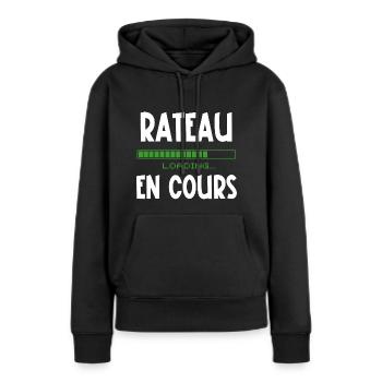 rateau en cours - Sweat à capuche Premium bio Femme - noir - Devant - Julia (174cm)