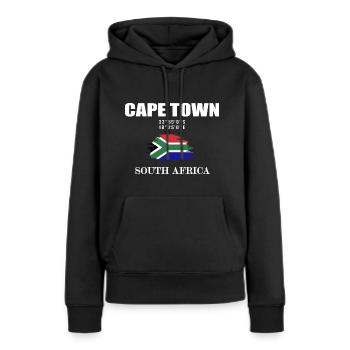Cape Town Afrique du Sud Le Cap - Sweat à capuche Premium bio Femme - noir - Devant - Julia (174cm)
