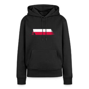 Poland Flag - Football National Team - Sweat à capuche Premium bio Femme - noir - Devant - Julia (174cm)