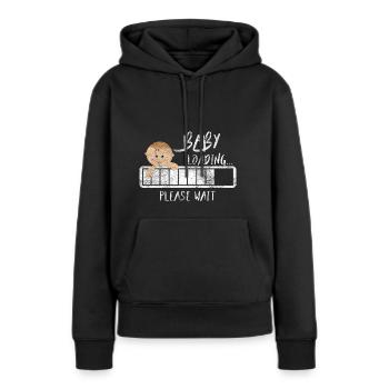 Cadeau Femme enceinte Grossesse Enceinte - Sweat à capuche Premium bio Femme - noir - Devant - Julia (174cm)