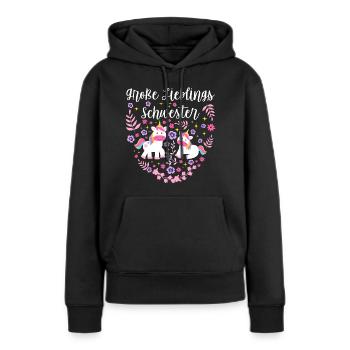 GROßE LIEBLINGSSCHWESTER - Frauen Premium Bio Hoodie - Schwarz - Vorne - Julia (174cm)