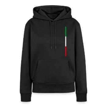 Rayures de style drapeau de la Rhénanie-du-Nord-Westphalie - Sweat à capuche Premium bio Femme - noir - Devant - Julia (174cm)