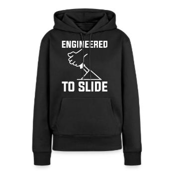 DRIFTING ENGINEERED TO SLIDE - Frauen Premium Bio Hoodie - Schwarz - Vorne - Julia (174cm)