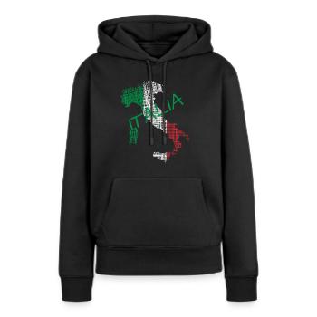 Italia italia - Frauen Premium Bio Hoodie - Schwarz - Vorne - Julia (174cm)