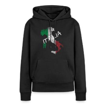 Italia italia - Frauen Premium Bio Hoodie - Schwarz - Vorne - Julia (174cm)