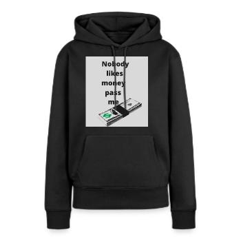 Geld - Frauen Premium Bio Hoodie - Schwarz - Vorne - Julia (174cm)