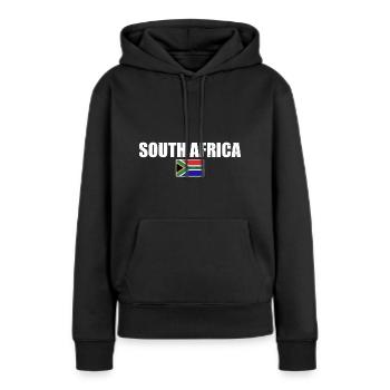 Afrique du Sud Drapeau Afrique du Sud Afrique du Sud - Sweat à capuche Premium bio Femme - noir - Devant - Julia (174cm)