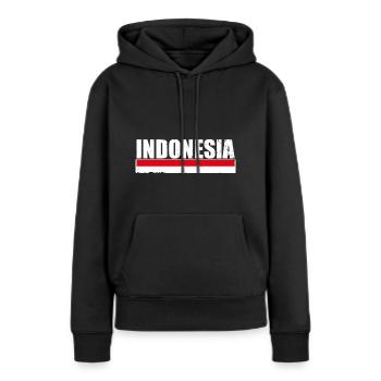 Indonesien Indonesische Flagge Indonesier - Frauen Premium Bio Hoodie - Schwarz - Vorne - Julia (174cm)