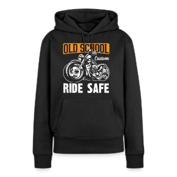 SICHER FAHREN - Frauen Premium Bio Hoodie - Schwarz - Vorne - Julia (174cm)