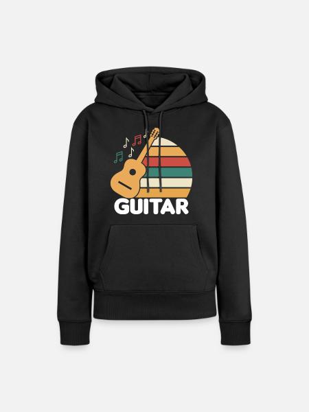 Gitarre spielen lernen - Frauen Premium Bio Hoodie - Schwarz