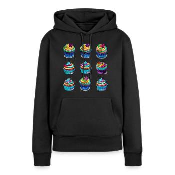 Tartelettes muffins - Sweat à capuche Premium bio Femme - noir - Devant - Julia (174cm)
