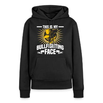 Rodeo - Frauen Premium Bio Hoodie - Schwarz - Vorne - Julia (174cm)