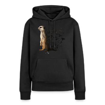 Suricate - Sweat à capuche Premium bio Femme - noir - Devant - Julia (174cm)