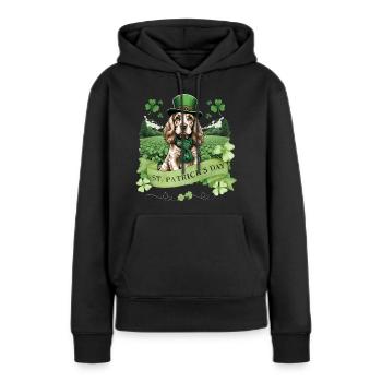 Irish Setter St. Patrick's Day Green Hat Pup - Frauen Premium Bio Hoodie - Schwarz - Vorne - Julia (174cm)