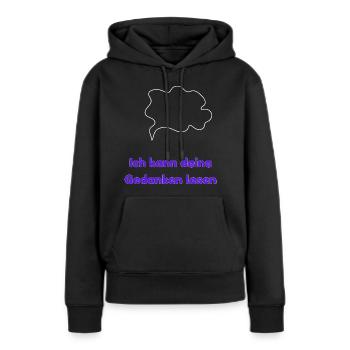 Ich kann deine Gedanken lesen - Frauen Premium Bio Hoodie - Schwarz - Vorne - Julia (174cm)