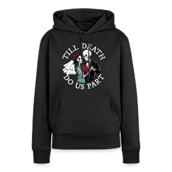 Jusqu’à ce que la mort nous sépare - Sweat à capuche Premium bio Femme - noir - Devant - Julia (174cm)