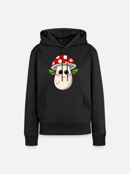 Fliegenpilz Fledermaus - Frauen Premium Bio Hoodie - Schwarz