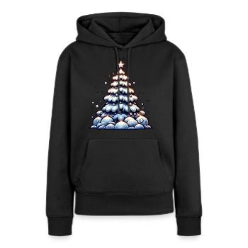 Weihnachtsbaum Schnee Weihnachtsstern Weihnachten - Frauen Premium Bio Hoodie - Schwarz - Vorne - Julia (174cm)