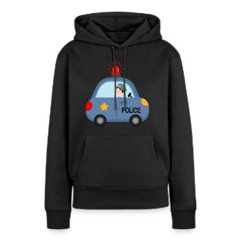 Police Polizei Kinderkommisar Blaulicht - Frauen Premium Bio Hoodie - Schwarz - Vorne - Julia (174cm)