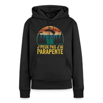 Ich kann nicht Gleitschirm, Gleitschirm Geschenk - Frauen Premium Bio Hoodie - Schwarz - Vorne - Julia (174cm)