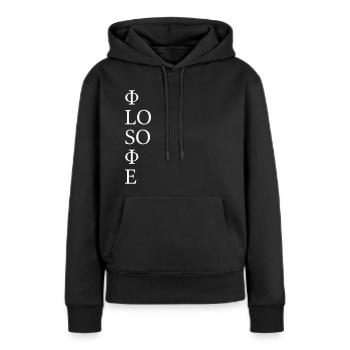 Philosophie - Sweat à capuche Premium bio Femme - noir - Devant - Julia (174cm)