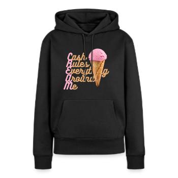 Cash rules everything around me CREAM C.R.E.A.M - Sweat à capuche Premium bio Femme - noir - Devant - Julia (174cm)
