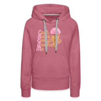 Cash rules everything around me CREAM C.R.E.A.M - Sweat à capuche Premium bio Femme - mauve - Devant - Isabella (175cm)
