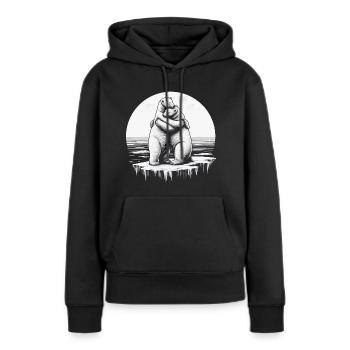 Verliebte Eisbären - Frauen Premium Bio Hoodie - Schwarz - Vorne - Julia (174cm)
