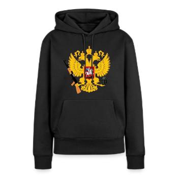 bras Russie avec Kalachnikov et à la grenade - Sweat à capuche Premium bio Femme - noir - Devant - Julia (174cm)