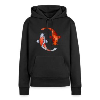 Koi - Frauen Premium Bio Hoodie - Schwarz - Vorne - Julia (174cm)