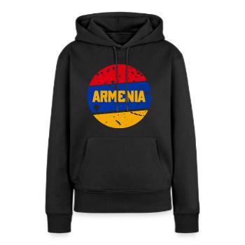 Armenien - Frauen Premium Bio Hoodie - Schwarz - Vorne - Julia (174cm)