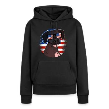 Amérique du Nord - Sweat à capuche Premium bio Femme - noir - Devant - Julia (174cm)