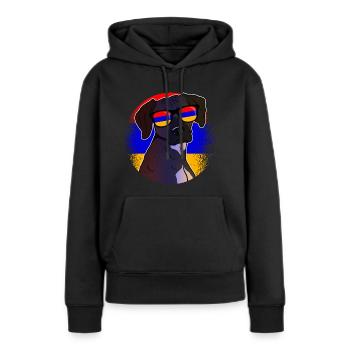 Armenien - Frauen Premium Bio Hoodie - Schwarz - Vorne - Julia (174cm)
