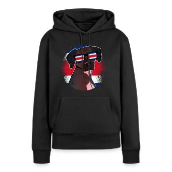 Costa Rica - Frauen Premium Bio Hoodie - Schwarz - Vorne - Julia (174cm)