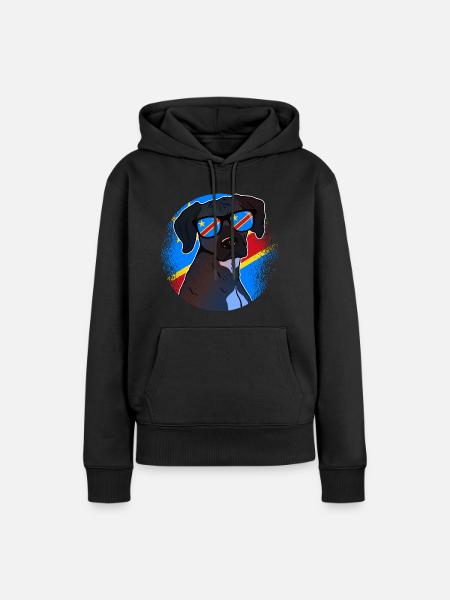 Demokratische Republik Kongo - Frauen Premium Bio Hoodie - Schwarz