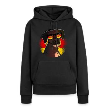 Allemagne de l'Est - Sweat à capuche Premium bio Femme - noir - Devant - Julia (174cm)