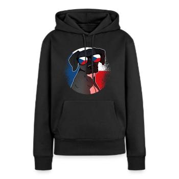 République tchèque - Sweat à capuche Premium bio Femme - noir - Devant - Julia (174cm)
