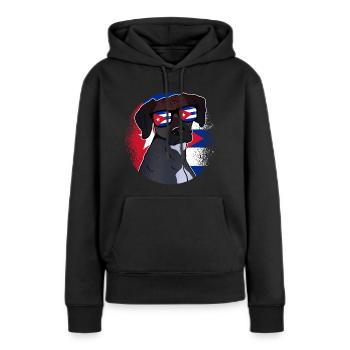 Cuba - Sweat à capuche Premium bio Femme - noir - Devant - Julia (174cm)