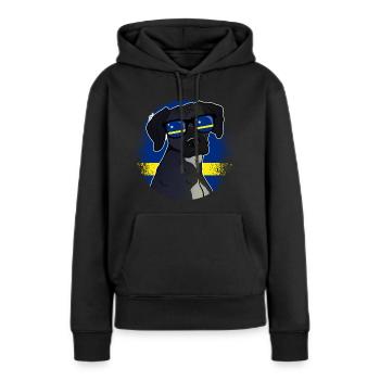 Curaçao - Frauen Premium Bio Hoodie - Schwarz - Vorne - Julia (174cm)