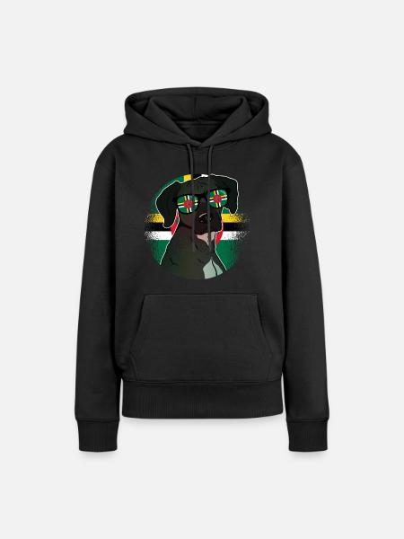 Dominica - Frauen Premium Bio Hoodie - Schwarz