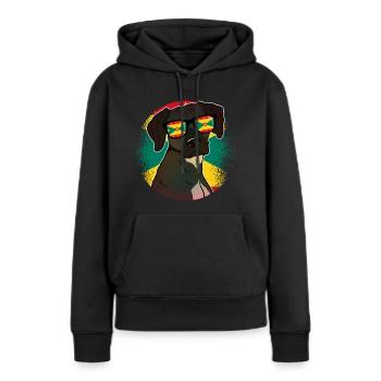 Grenada - Frauen Premium Bio Hoodie - Schwarz - Vorne - Julia (174cm)