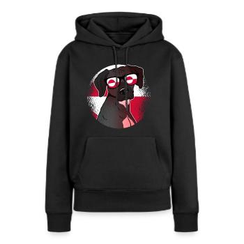 Groenland - Sweat à capuche Premium bio Femme - noir - Devant - Julia (174cm)