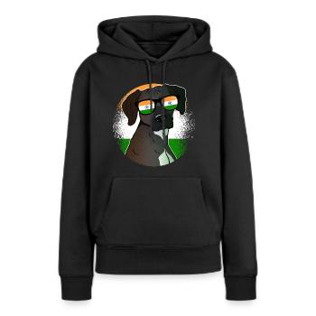 Inde - Sweat à capuche Premium bio Femme - noir - Devant - Julia (174cm)